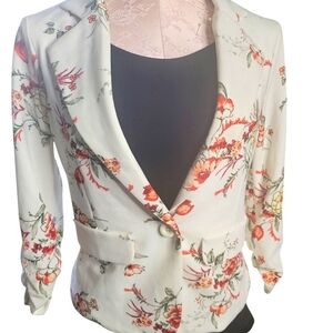 Crescent & Willough Floral Blazer